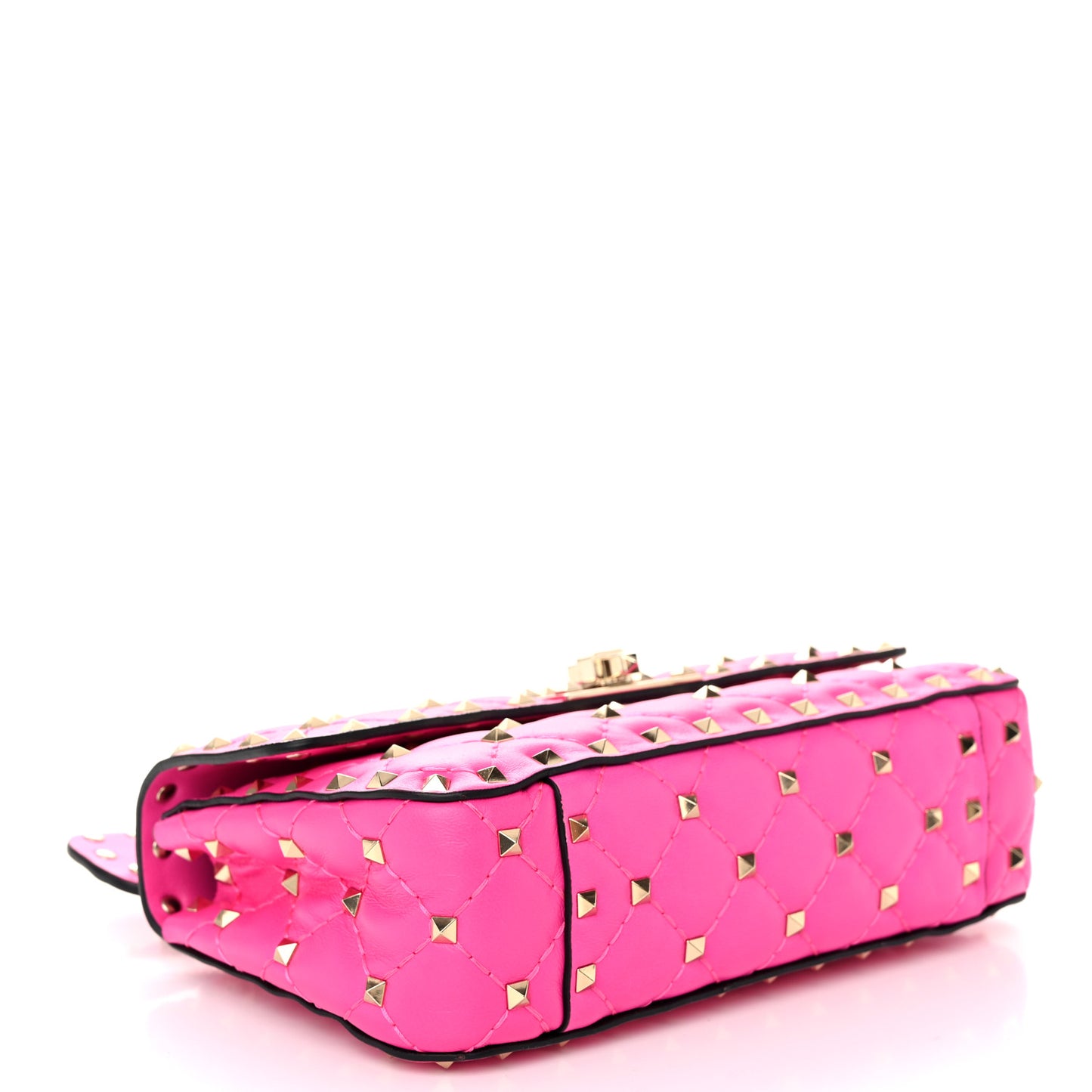 Nappa Small Rockstud Spike Shoulder Bag Shadow Pink