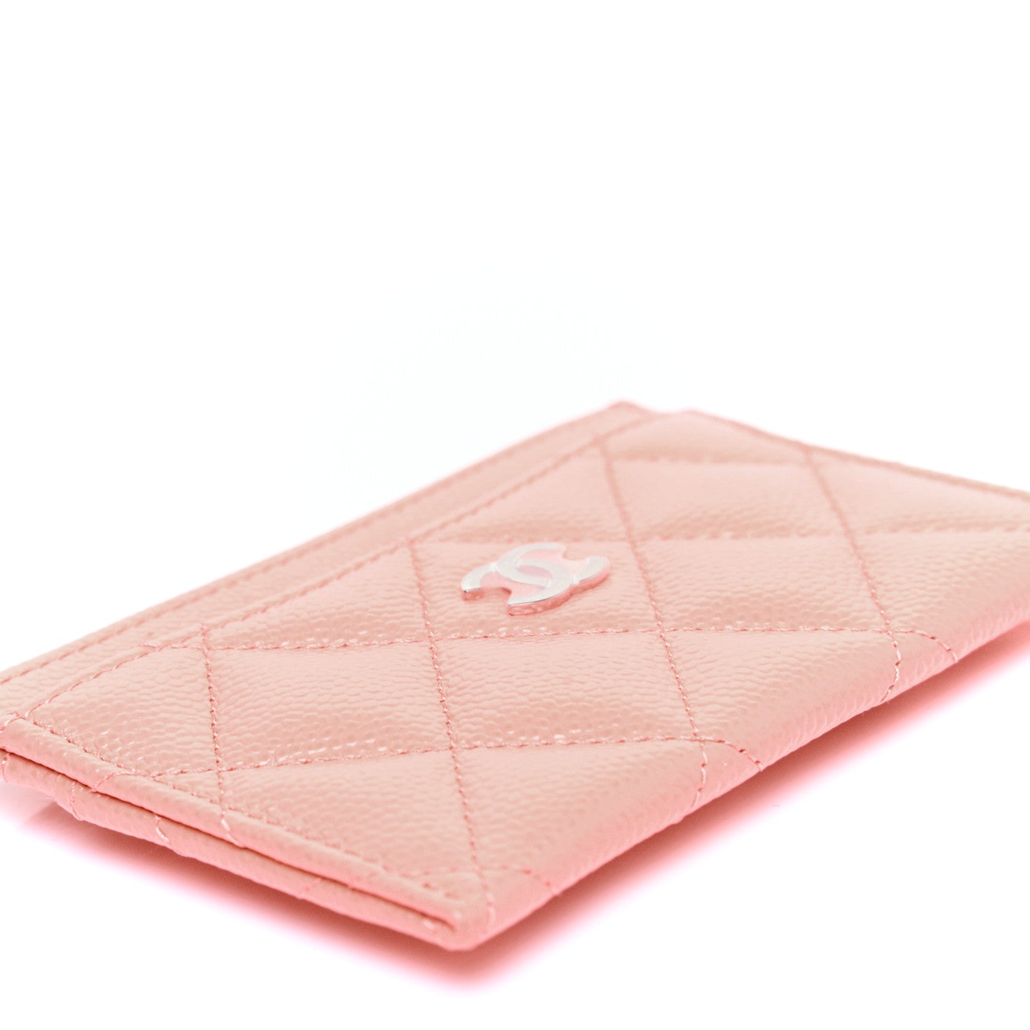 Chanel Caviar Quilted Card Holder Coral 5 of 9