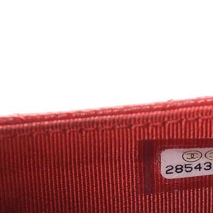 Chanel Caviar Quilted CC Zip Card Holder Red 6 of 6