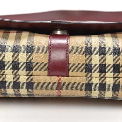 Burberry Haymarket Check Shoulder Bag Military Red 9 of 17