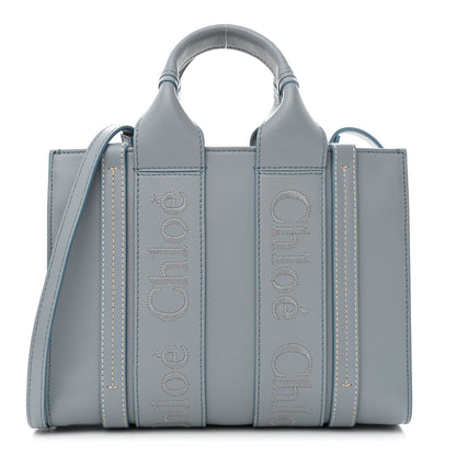 Chloe Calfskin Small Woody Tote Storm Blue 1 of 11