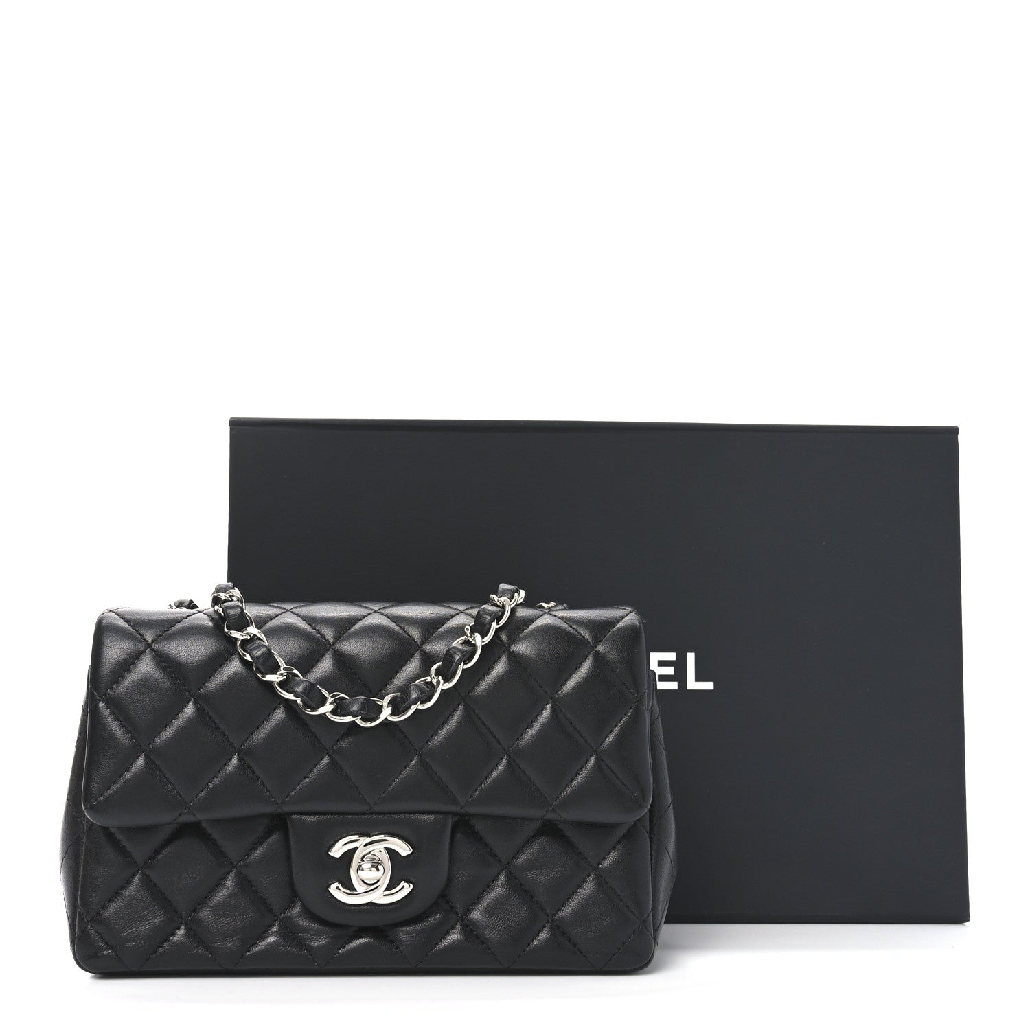 Chanel Lambskin Quilted Mini Rectangular Flap Black 11 of 11