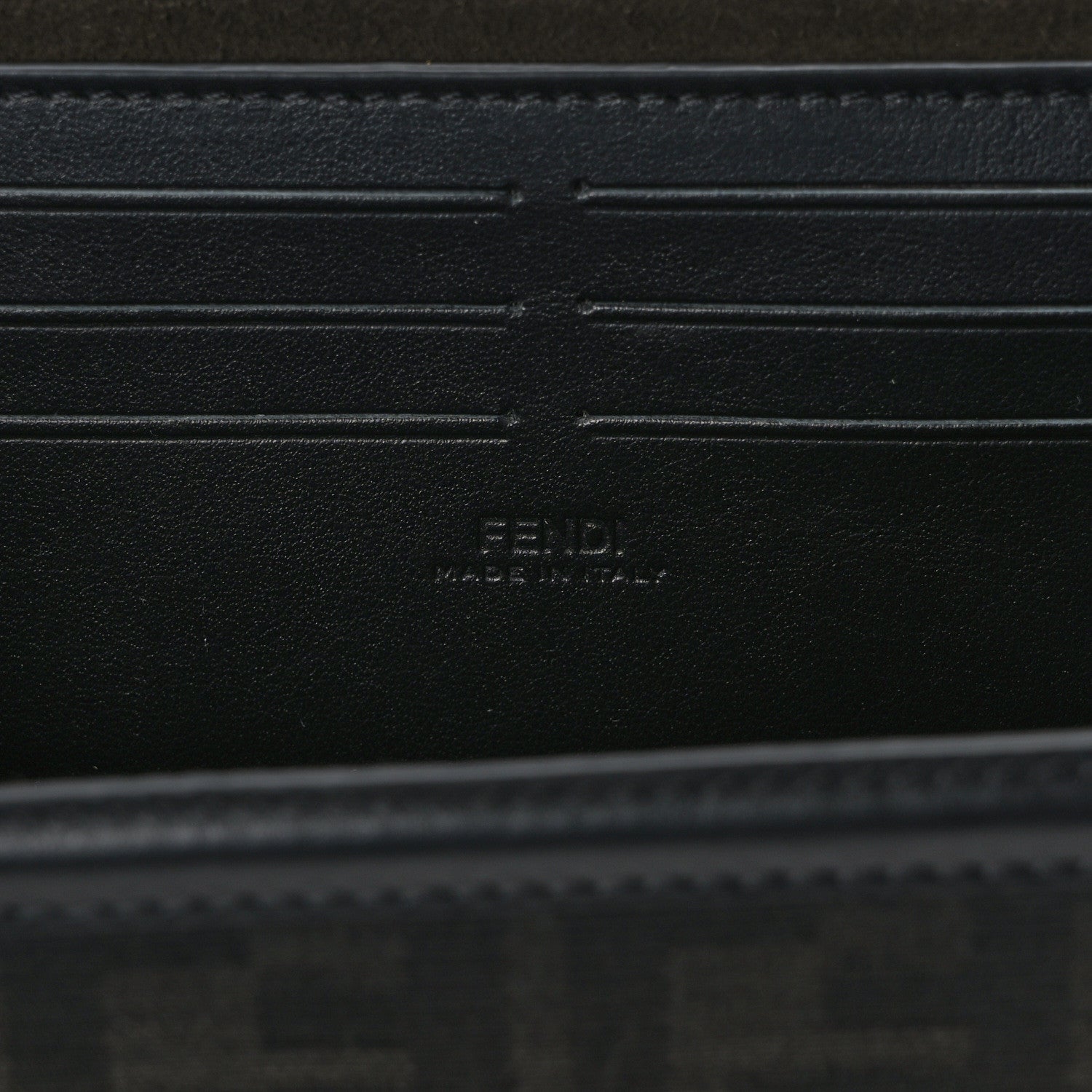 Fendi FF Eclissi Jacquard Vitello King Baguette Soft Trunk Tobacco Moro Black 6 of 12