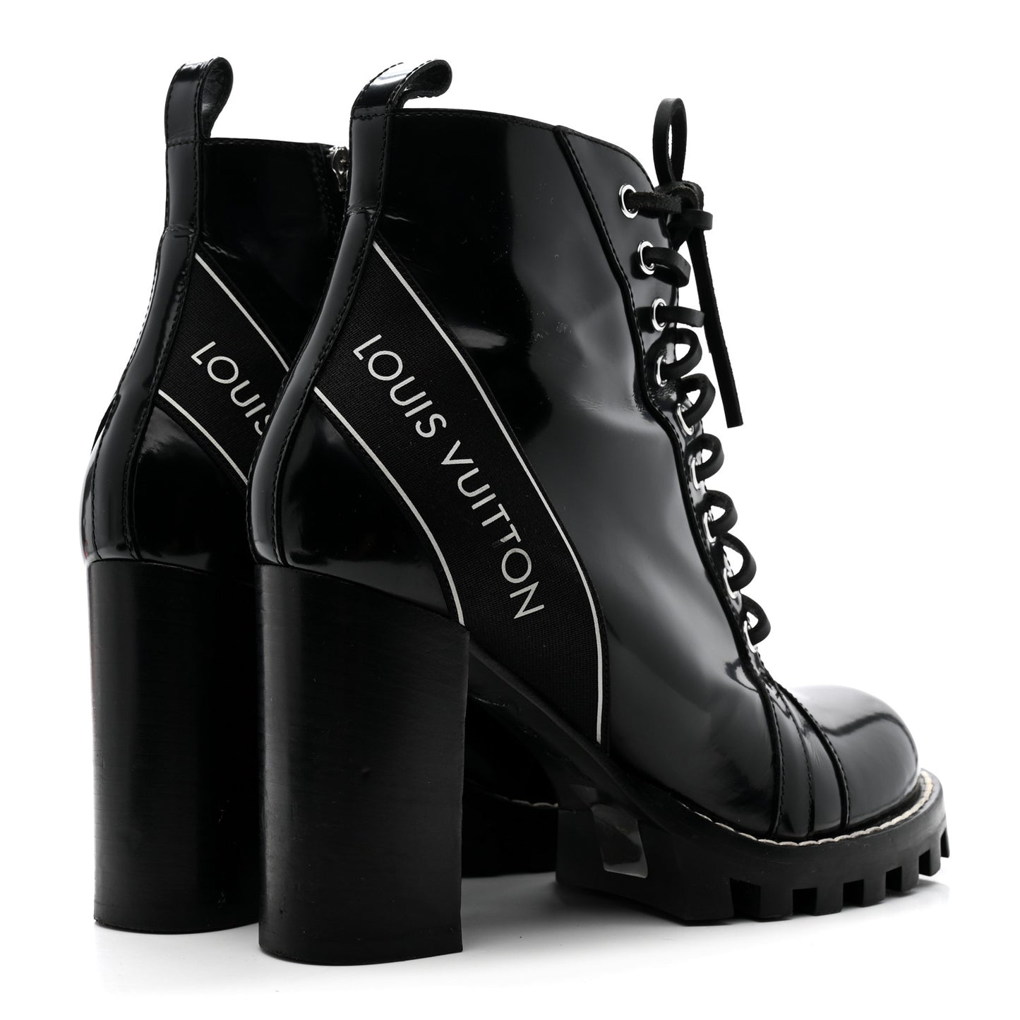 Glazed Calfskin Star Trail Ankle Boots 40 Black