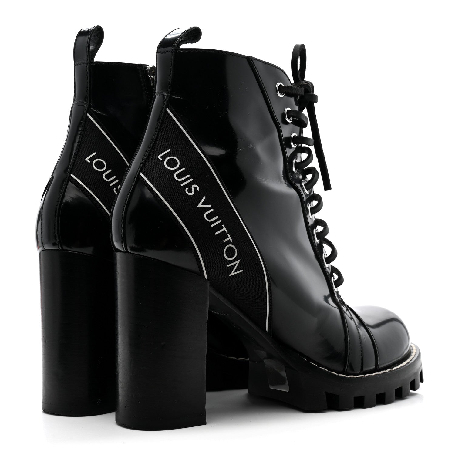 Louis Vuitton Glazed Calfskin Star Trail Ankle Boots 40 Black 5 of 10