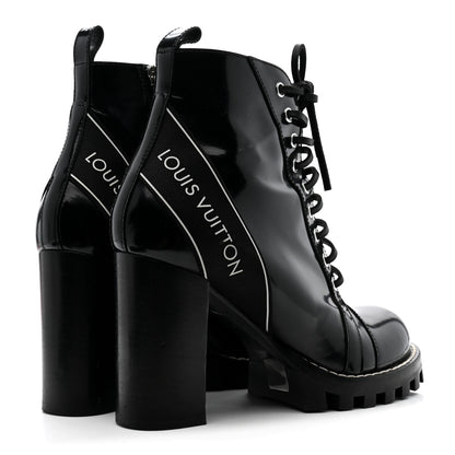 Louis Vuitton Glazed Calfskin Star Trail Ankle Boots 40 Black 5 of 10