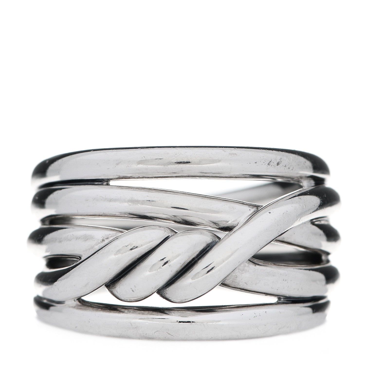 David Yurman Sterling Silver 14mm Continuance Ring 58 8.25 1 of 4