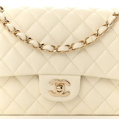 Chanel Caviar Quilted Medium Double Flap White 8 of 11