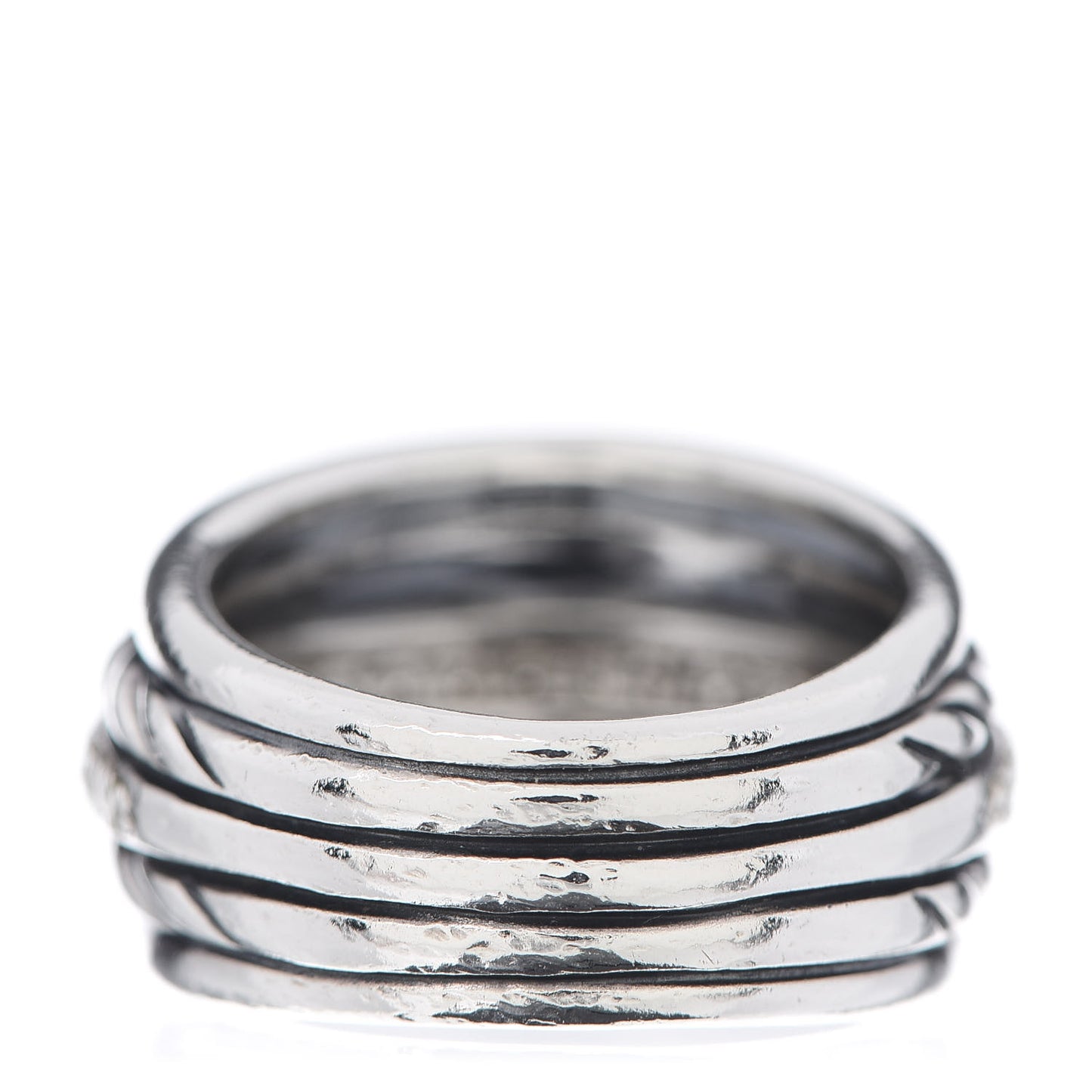 Sterling Silver Diamond Cable Five Row Ring 54 6.75