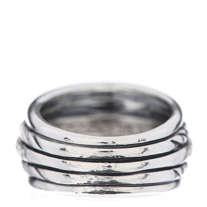 David Yurman Sterling Silver Diamond Cable Five Row Ring 54 6.75 3 of 4