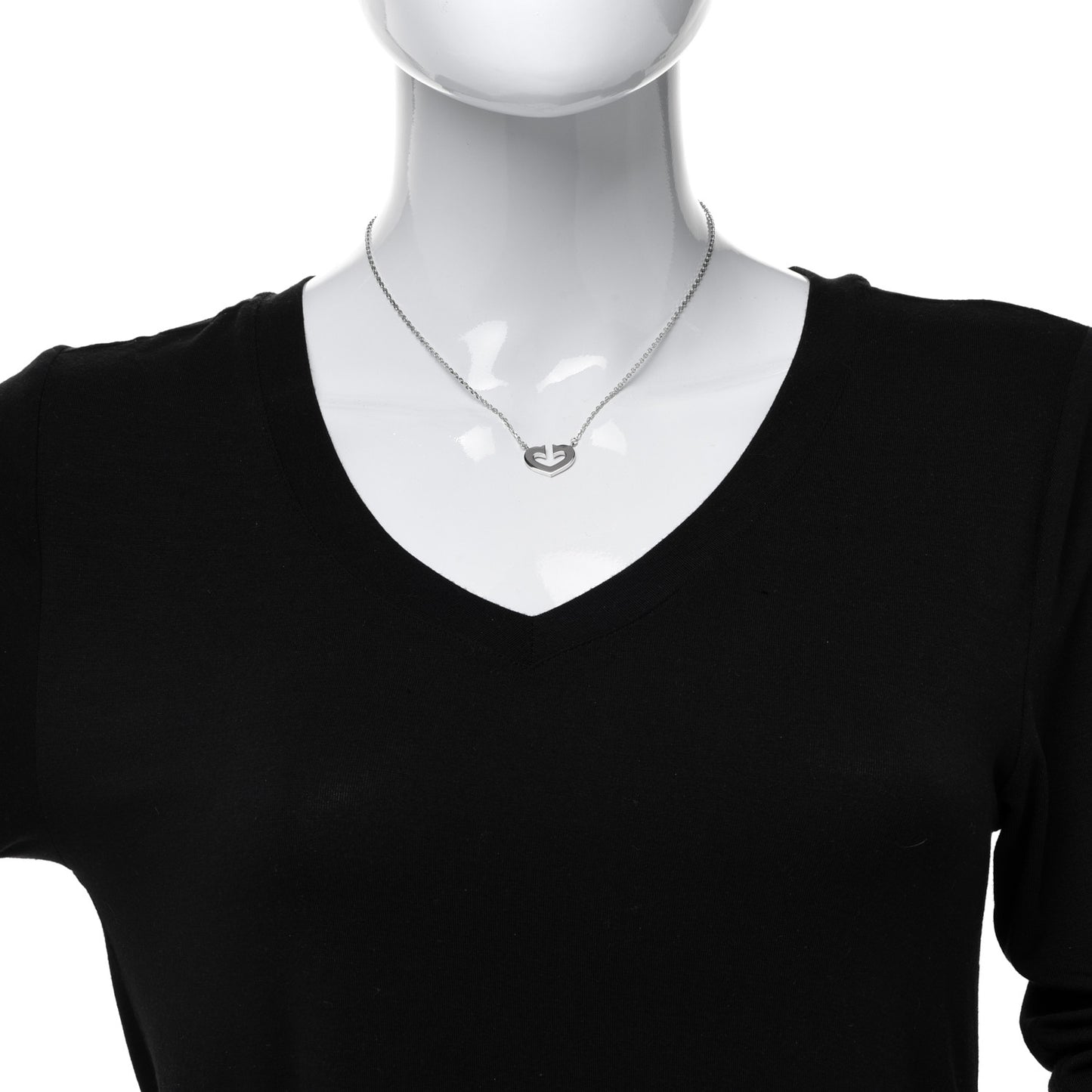 18K White Gold Medium Hearts and Symbols Necklace
