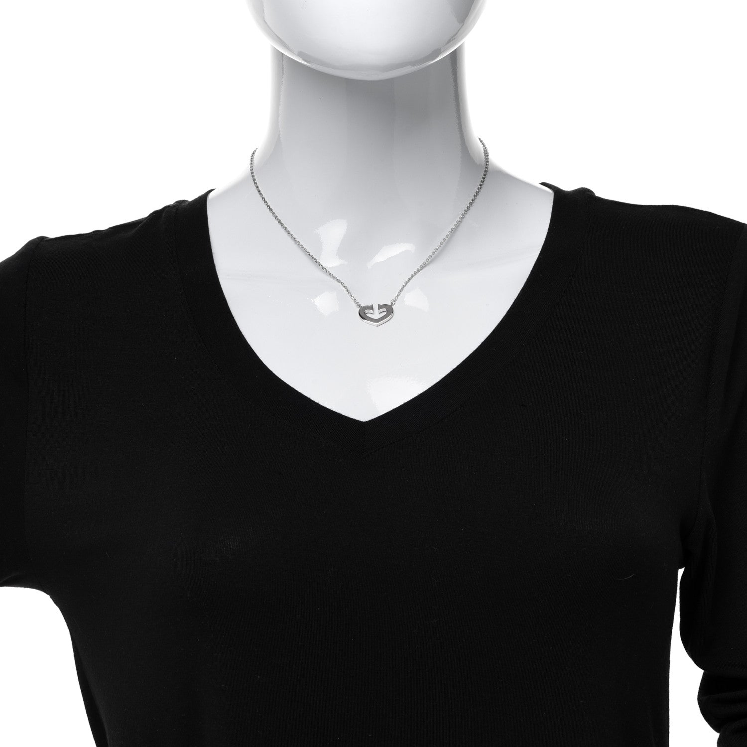 Cartier 18K White Gold Medium Hearts and Symbols Necklace 2 of 5