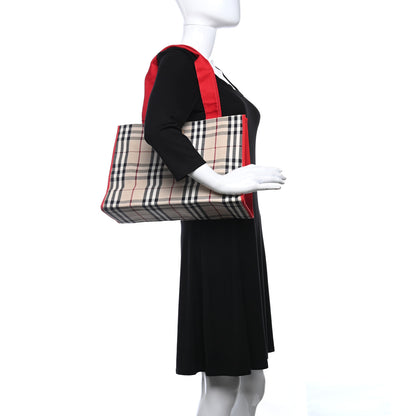 Burberry Vintage Check Tote Red 2 of 12