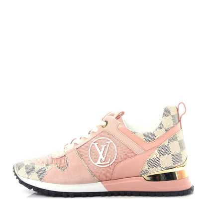 Louis Vuitton Suede Damier Azur Run Away Sneakers 38.5 Pink 1 of 10