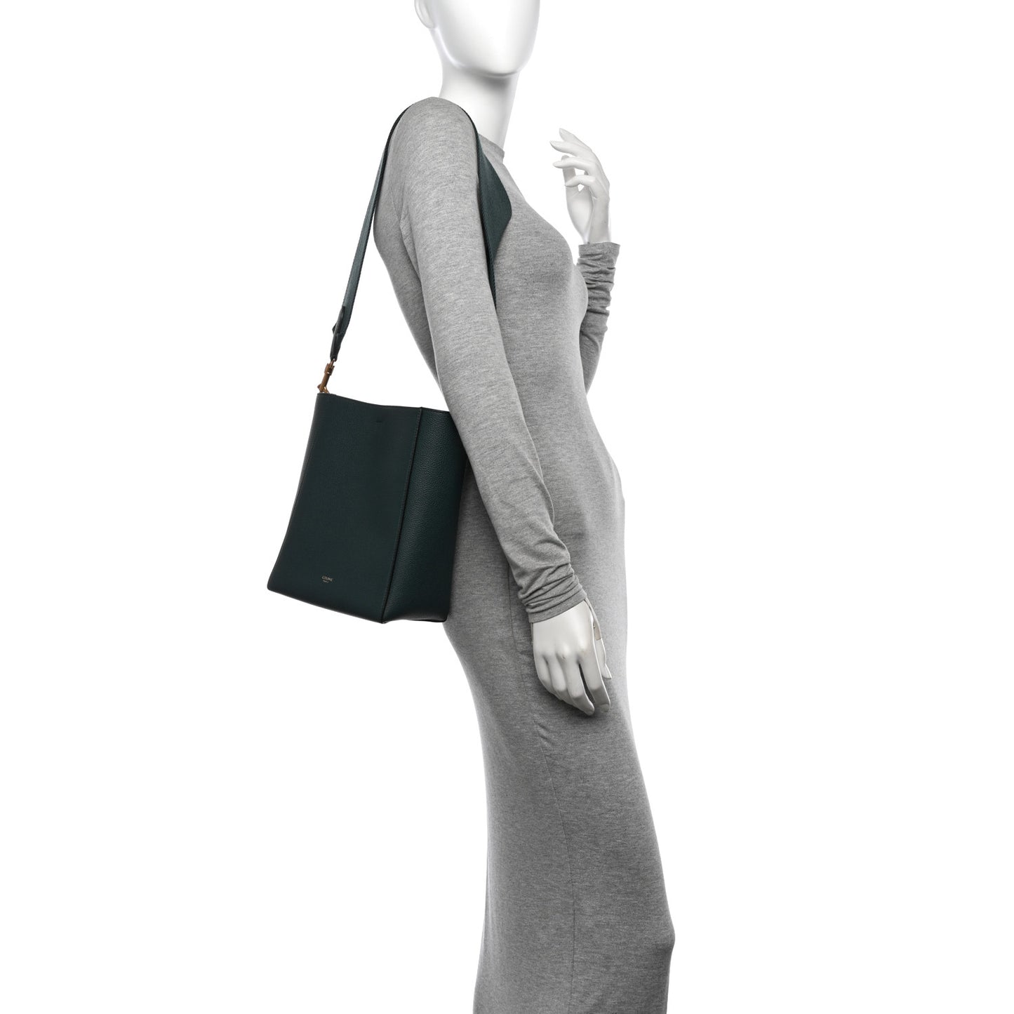 Soft Grained Calfskin Small Sangle Bucket Bag Amazone