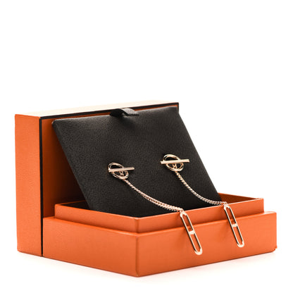 Hermes 18K Rose Gold Echappee Earrings 5 of 5