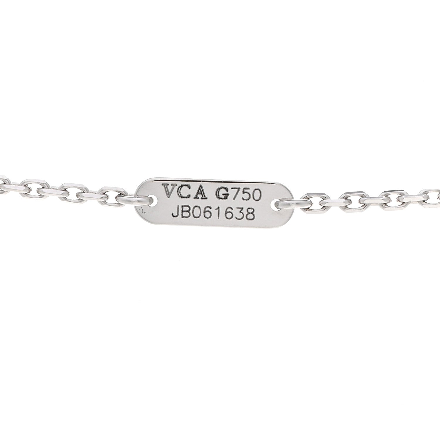 Van Cleef & Arpels 18K White Gold Mother Of Pearl Vintage Alhambra Pendant Necklace 4 of 5