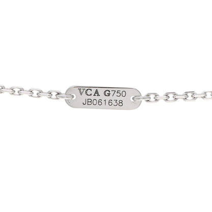 Van Cleef & Arpels 18K White Gold Mother Of Pearl Vintage Alhambra Pendant Necklace 4 of 5