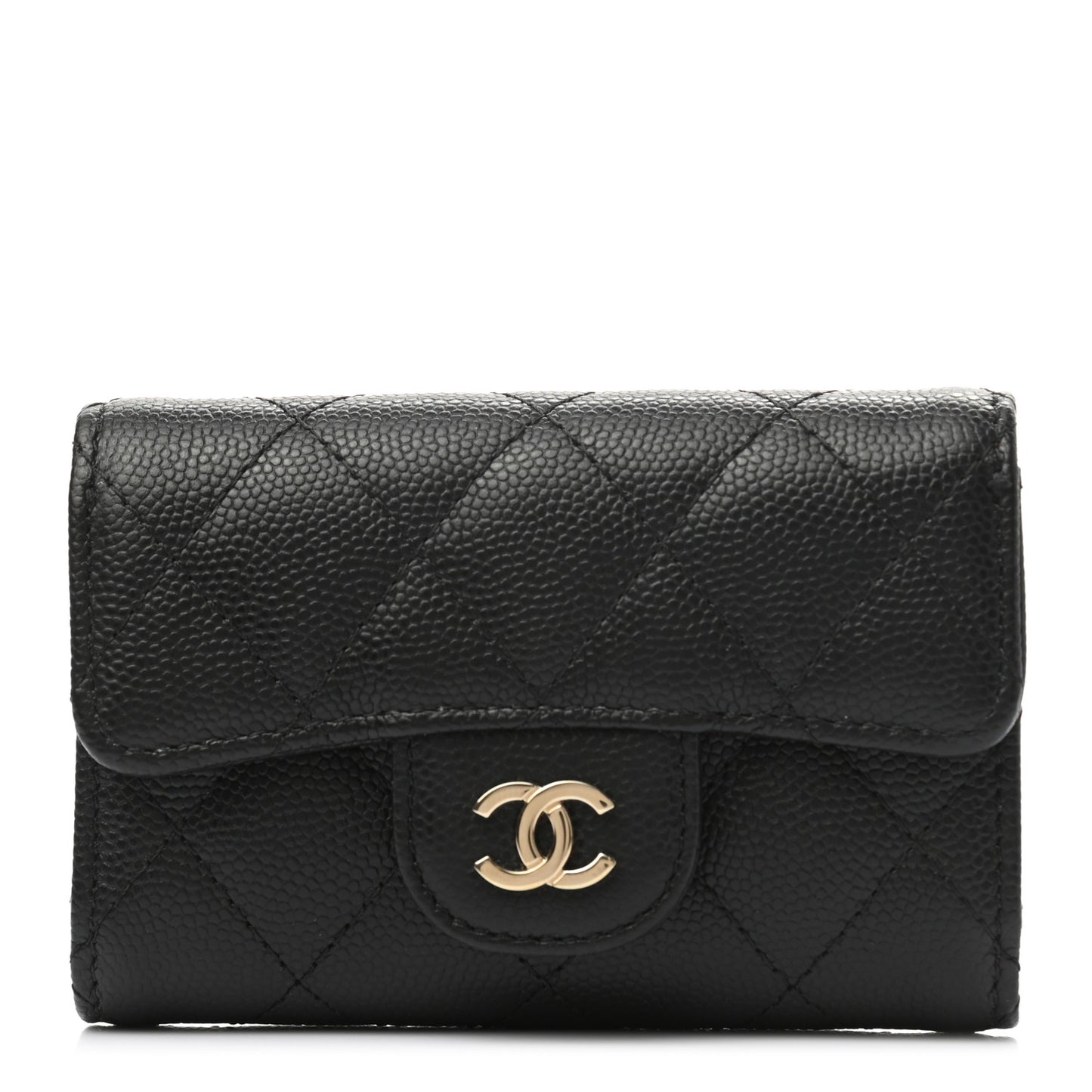Caviar Quilted Classic 4 Key Holder Wallet Black