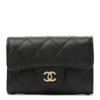 Chanel Caviar Quilted Classic 4 Key Holder Wallet Black 1 of 12