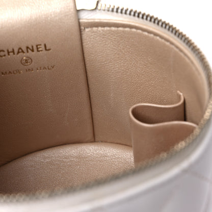 Chanel Lambskin Quilted Ruched Handle Vanity Case White 12 of 12