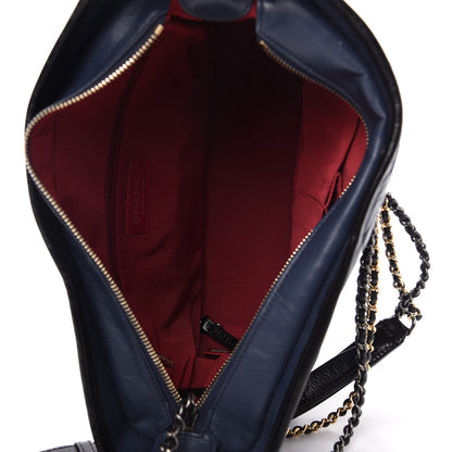 Chanel Aged Calfskin Quilted Medium Gabrielle Hobo Navy Black 5 of 9