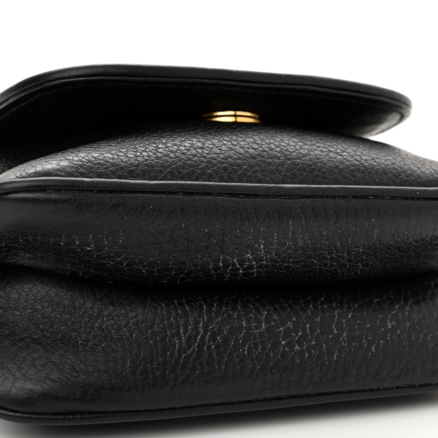Gucci Pebbled Calfskin Small 1973 Chain Shoulder Bag Black 13 of 13