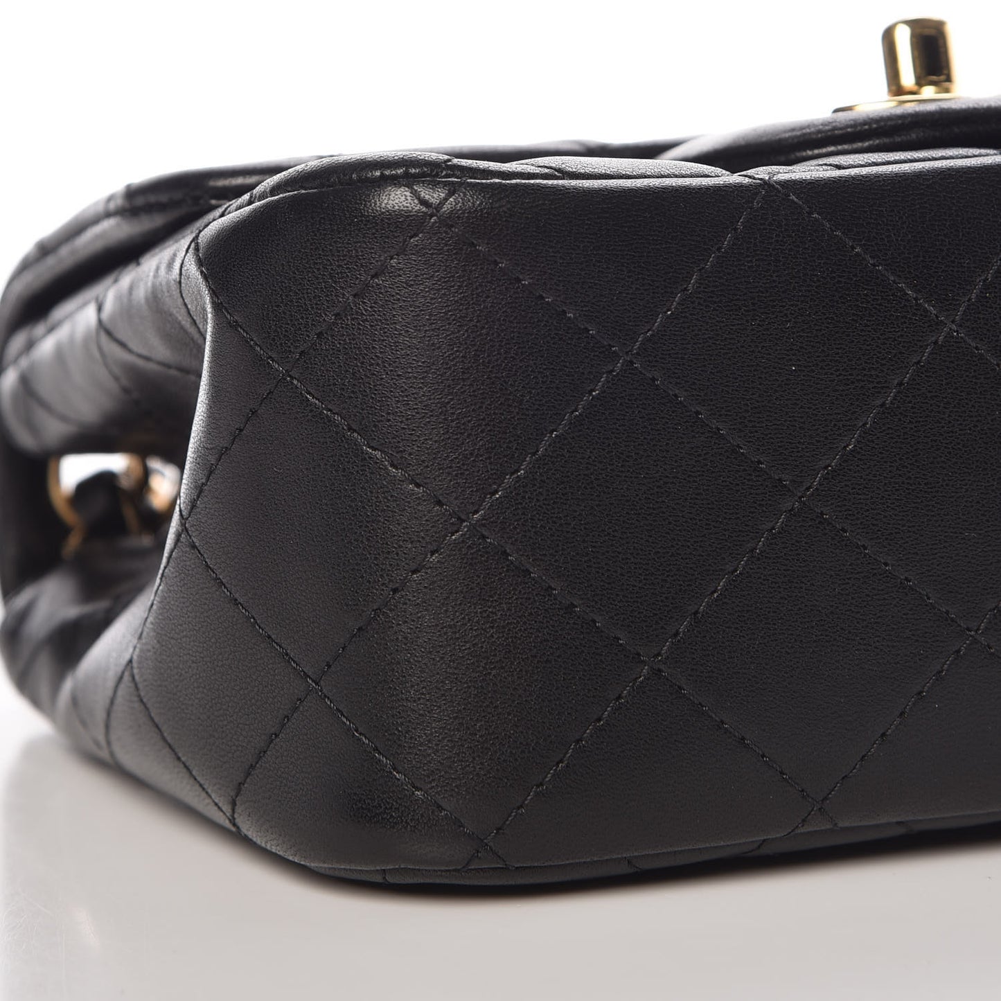 Lambskin Quilted Mini Square Flap Black