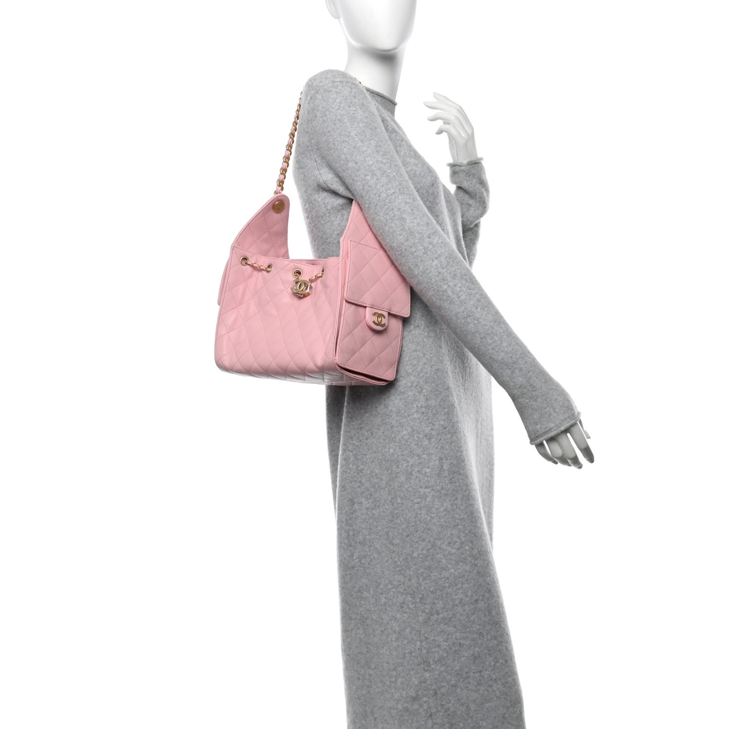 Caviar Quilted Small Chanel 25 Handbag Light Pink