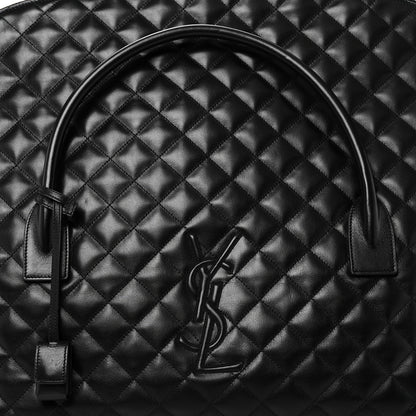 Saint Laurent Calfskin Quilted ES Giant Travel Bag Black 7 of 9