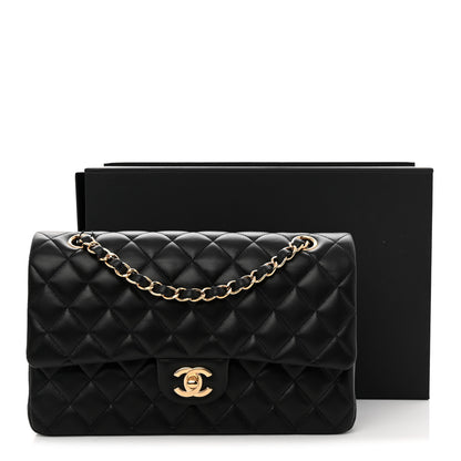 Chanel Lambskin Quilted Medium Double Flap Black Black 12 of 12