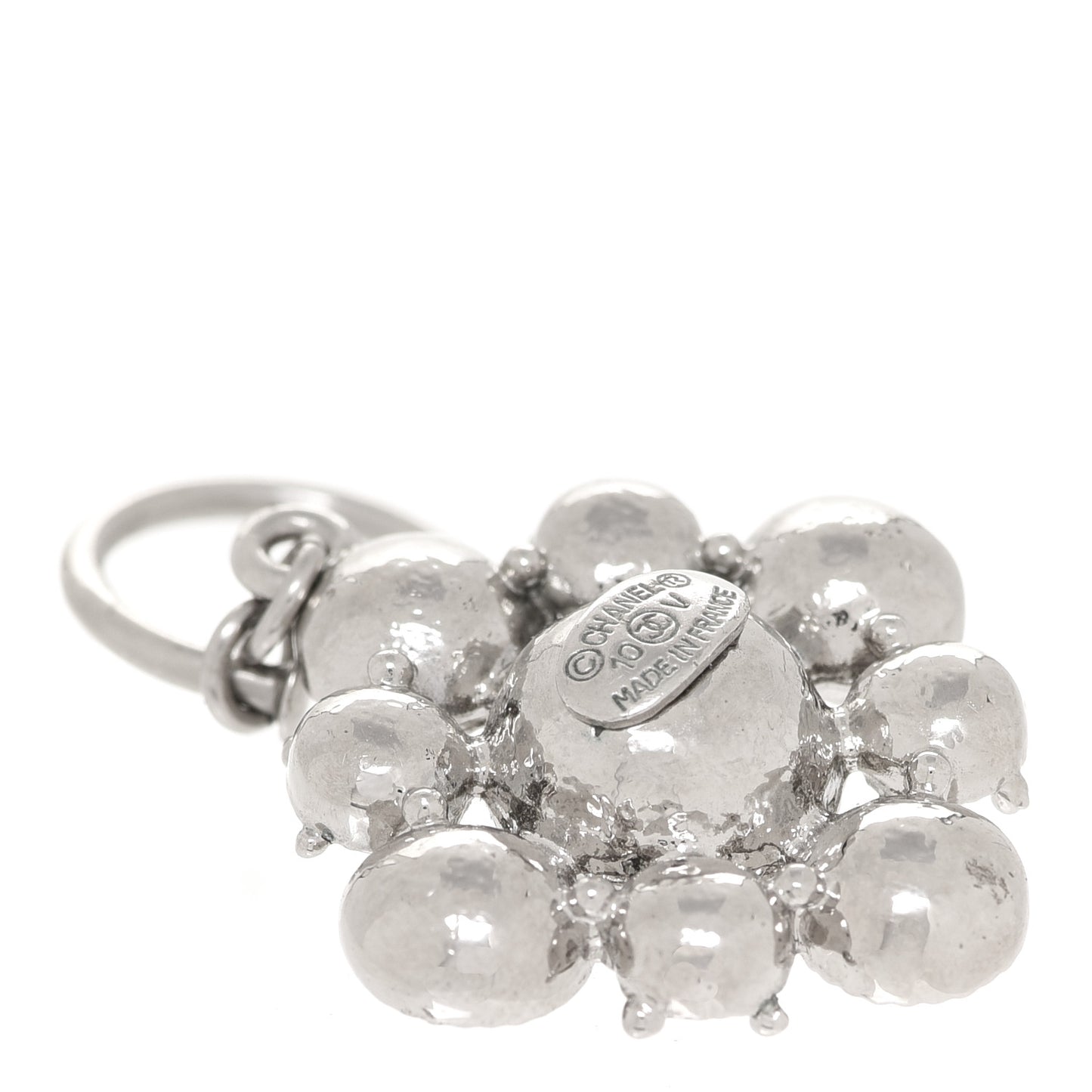 Crystal CC Flower Drop Earrings Silver