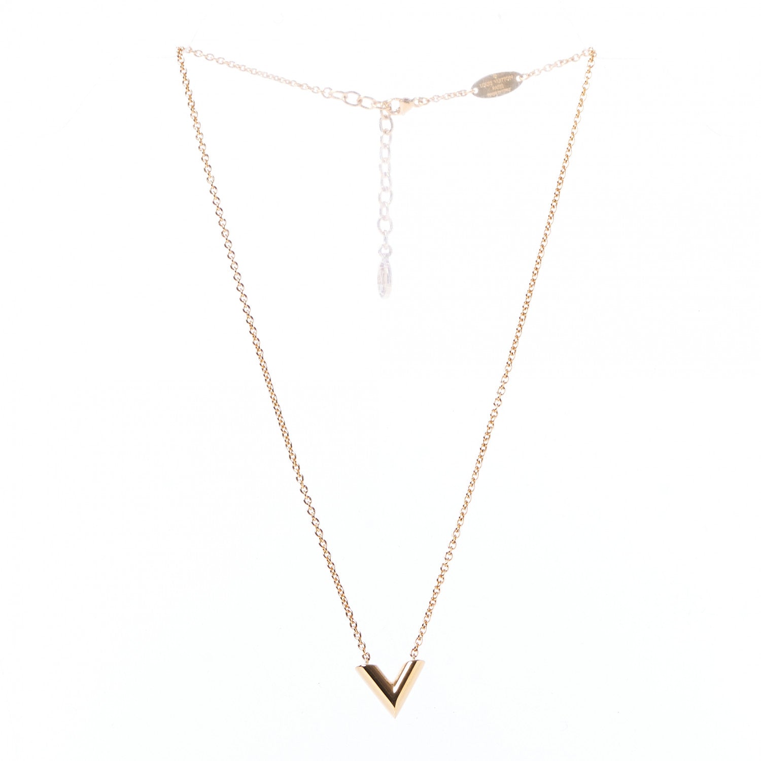Louis Vuitton Essential V Necklace Gold 2 of 6
