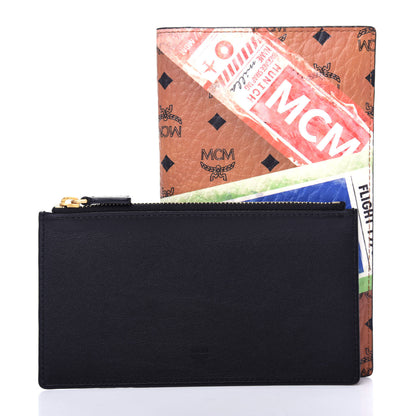 MCM Visetos Flight Print Traveler Passport Holder Cognac 3 of 7