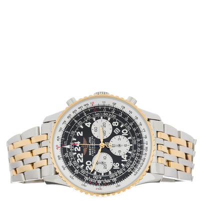 Breitling Stainless Steel 18K Yellow Gold 41mm Navitimer Cosmonaute Chronograph Automatic Watch Black D22322 2 of 4