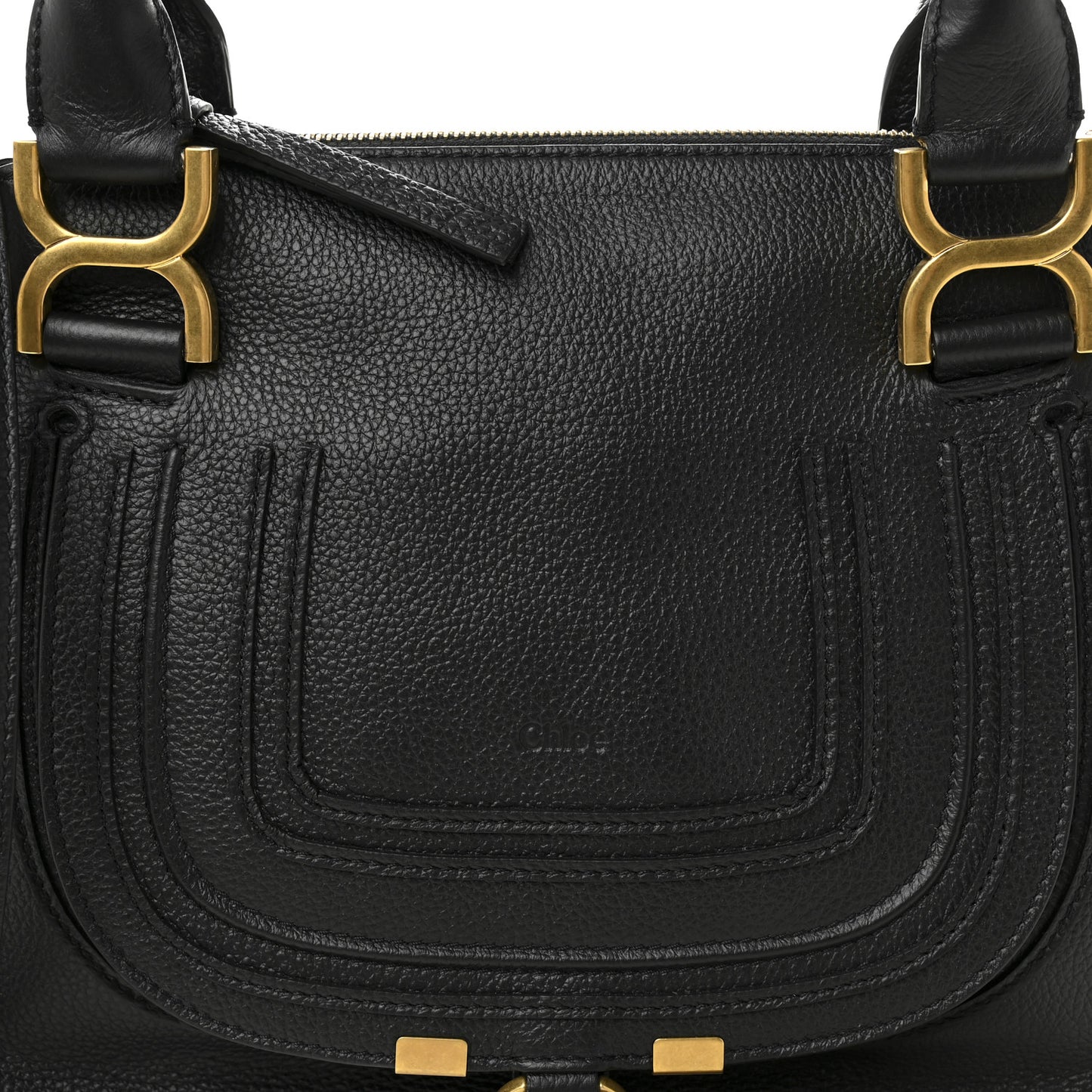 Calfskin Small Marcie Satchel Black