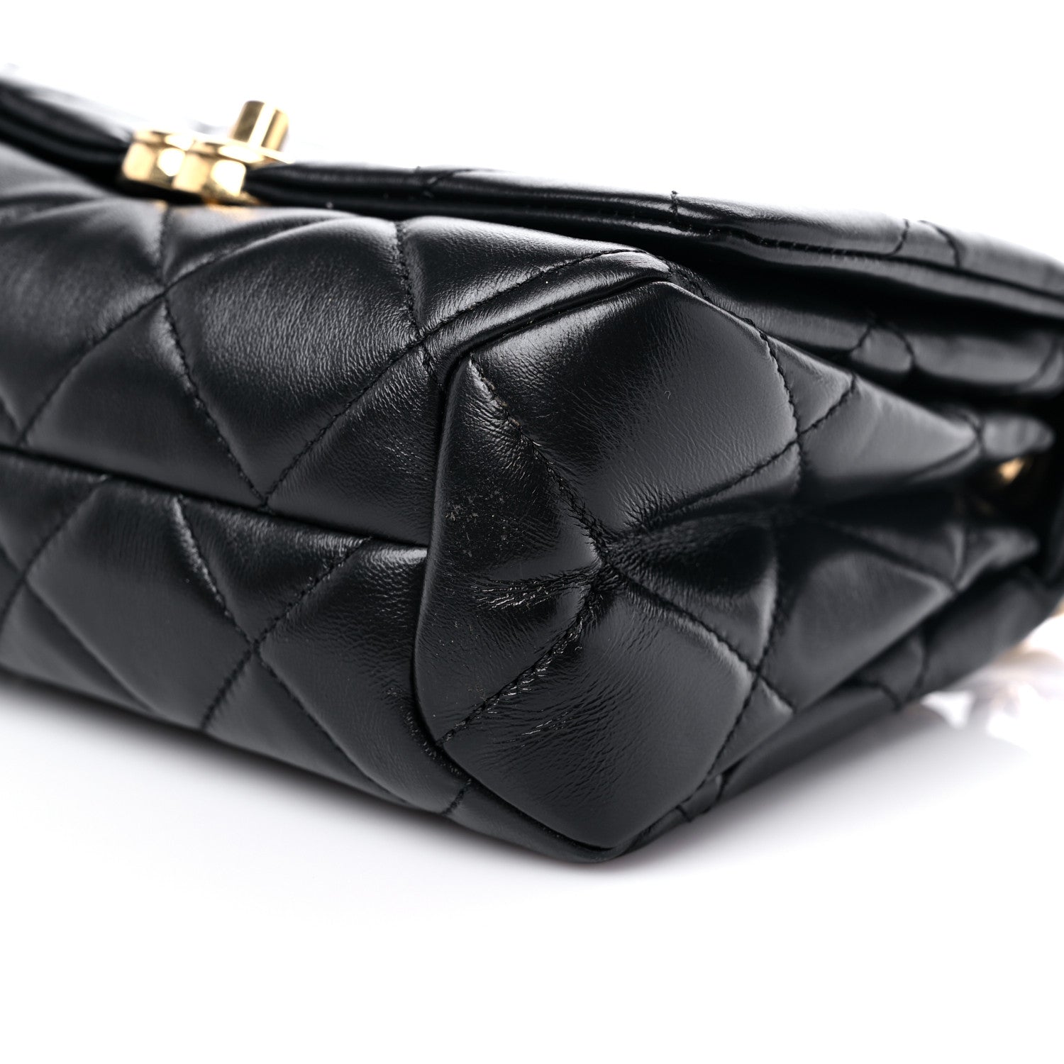 Chanel Lambskin Quilted Small Color Match Flap Black 9 of 10