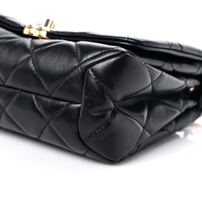 Chanel Lambskin Quilted Small Color Match Flap Black 9 of 10