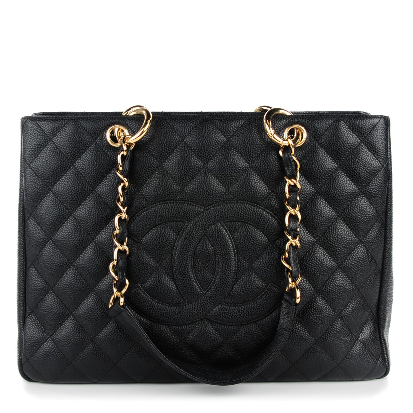 Caviar Quilted Grand Shopping Tote GST Black