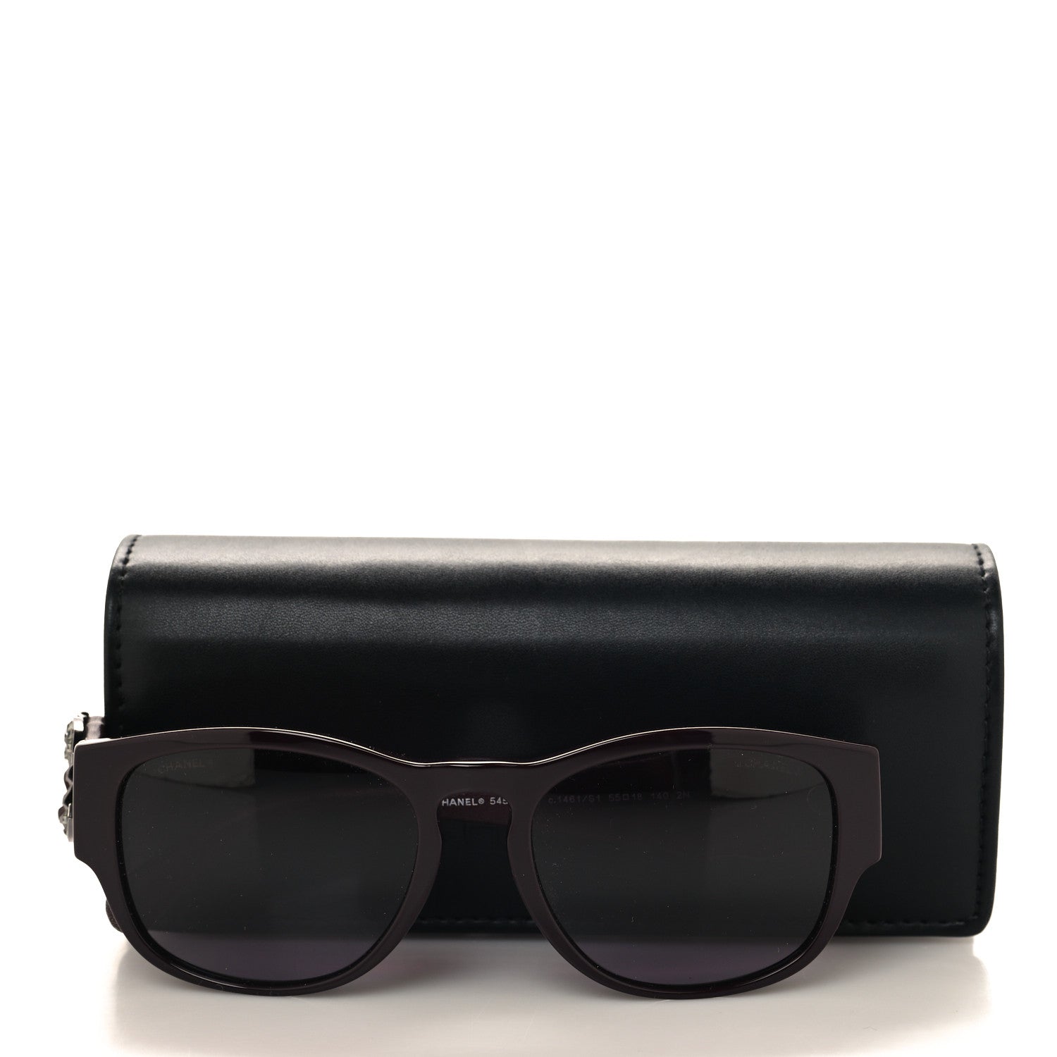 Chanel Acetate Lambskin Crystal Baguette Chain CC Sunglasses 5454-Q-B Burgundy 7 of 7