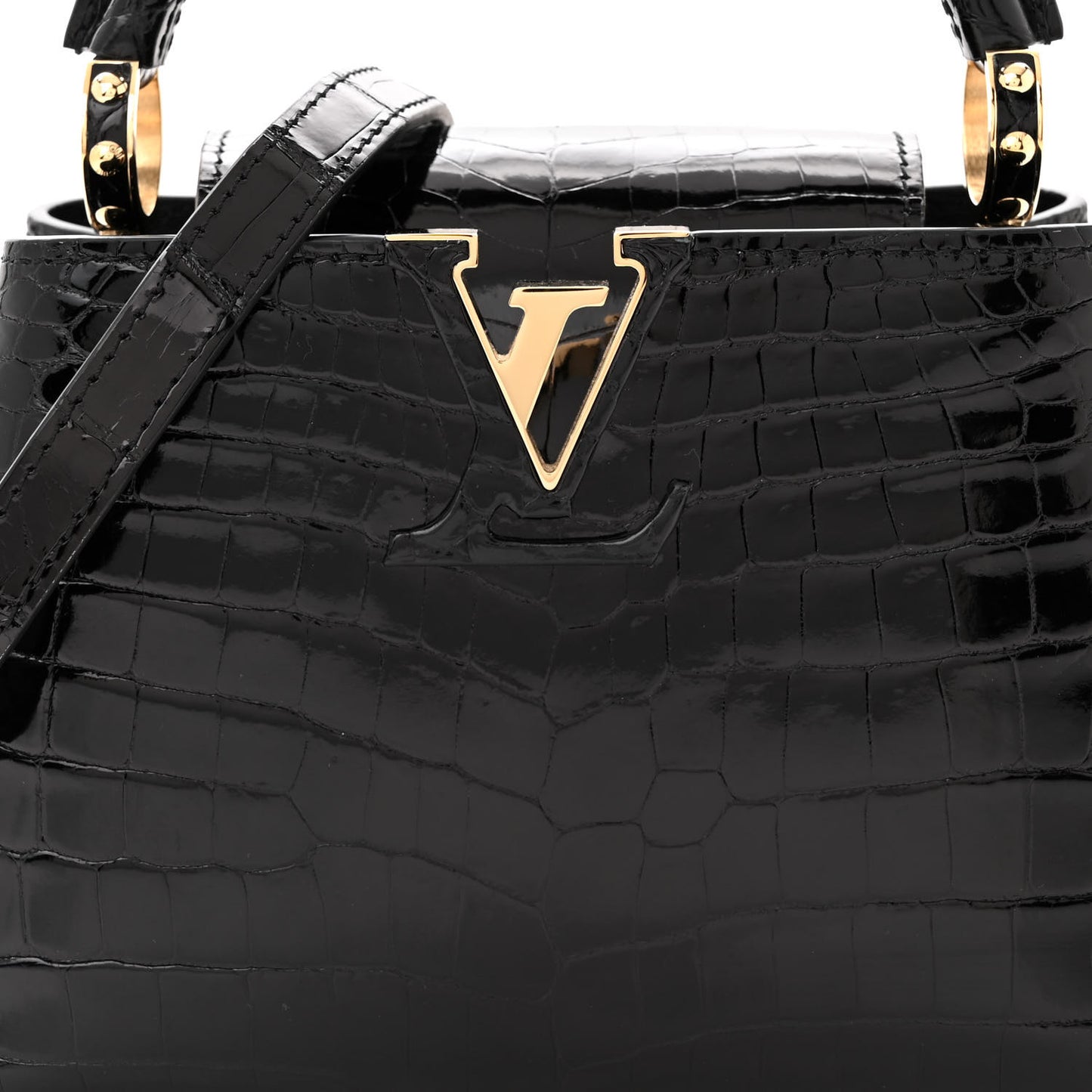 Crocodile Mini Capucines Black