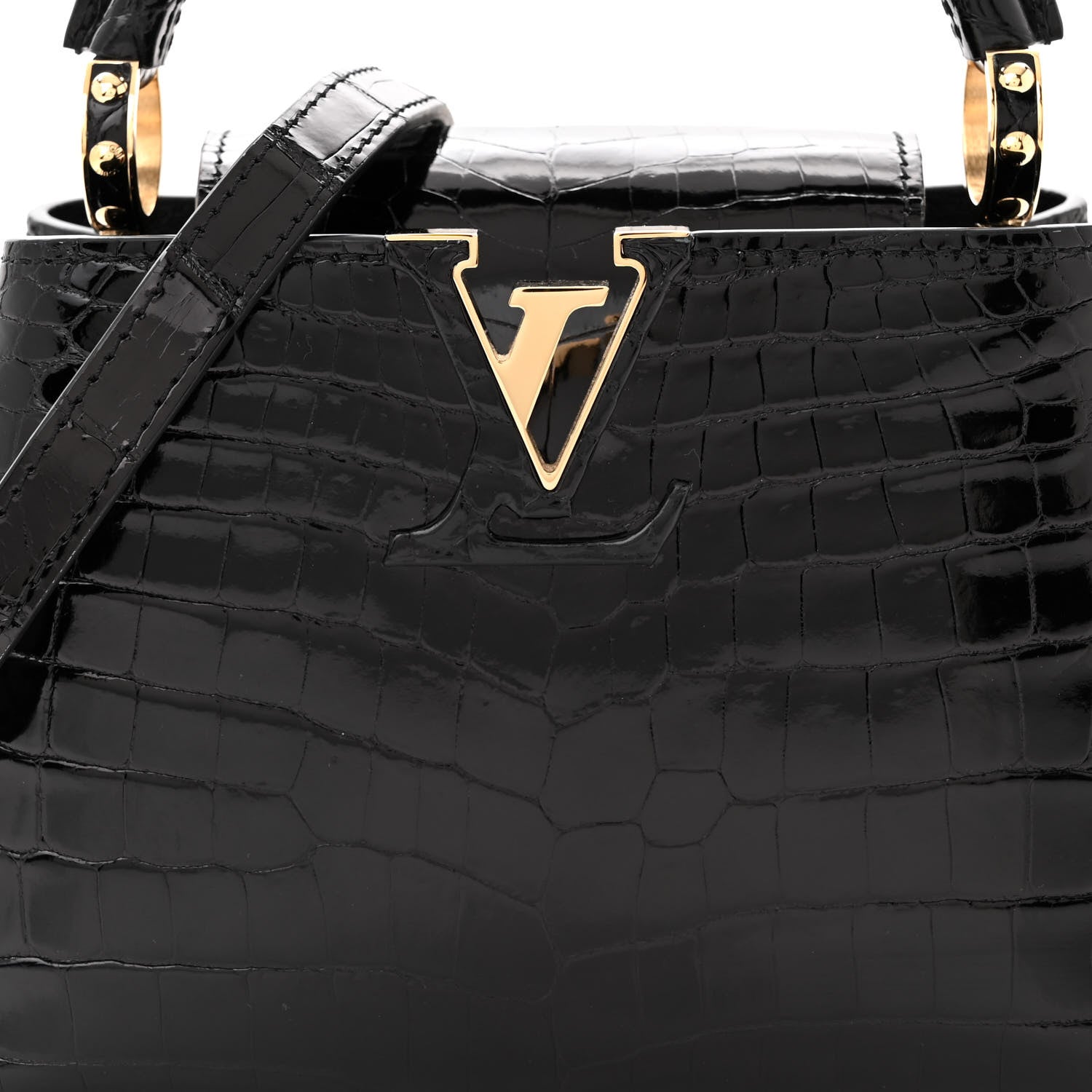 Louis Vuitton Crocodile Mini Capucines Black 7 of 10
