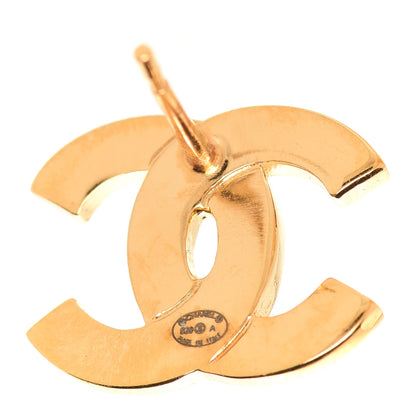 Chanel Metal CC Paris Button Stud Earrings Gold 4 of 5