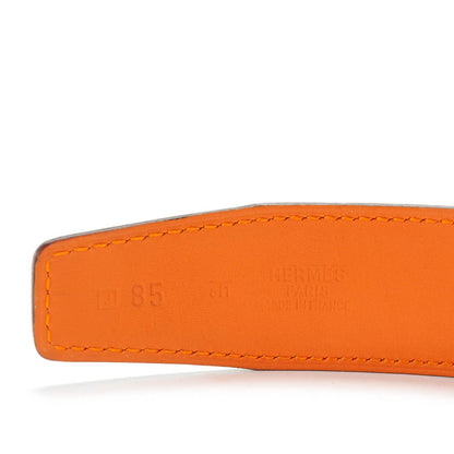 Hermes Epsom 32mm H Belt 85 White Orange 5 of 8