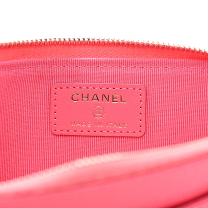 Chanel Caviar Quilted CC Zip Around Card Holder Pink 6 of 11