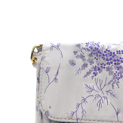 Prada Tessuto Nylon Jacquard Floral Print Shoulder Bag Glicine 11 of 11