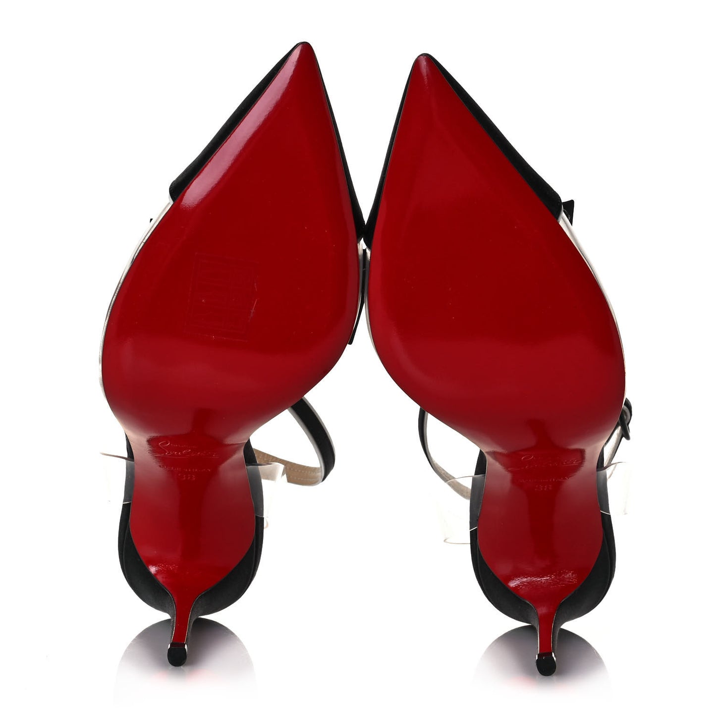 Satin Patent PVC Naked Bow 100 Pumps 38 Black