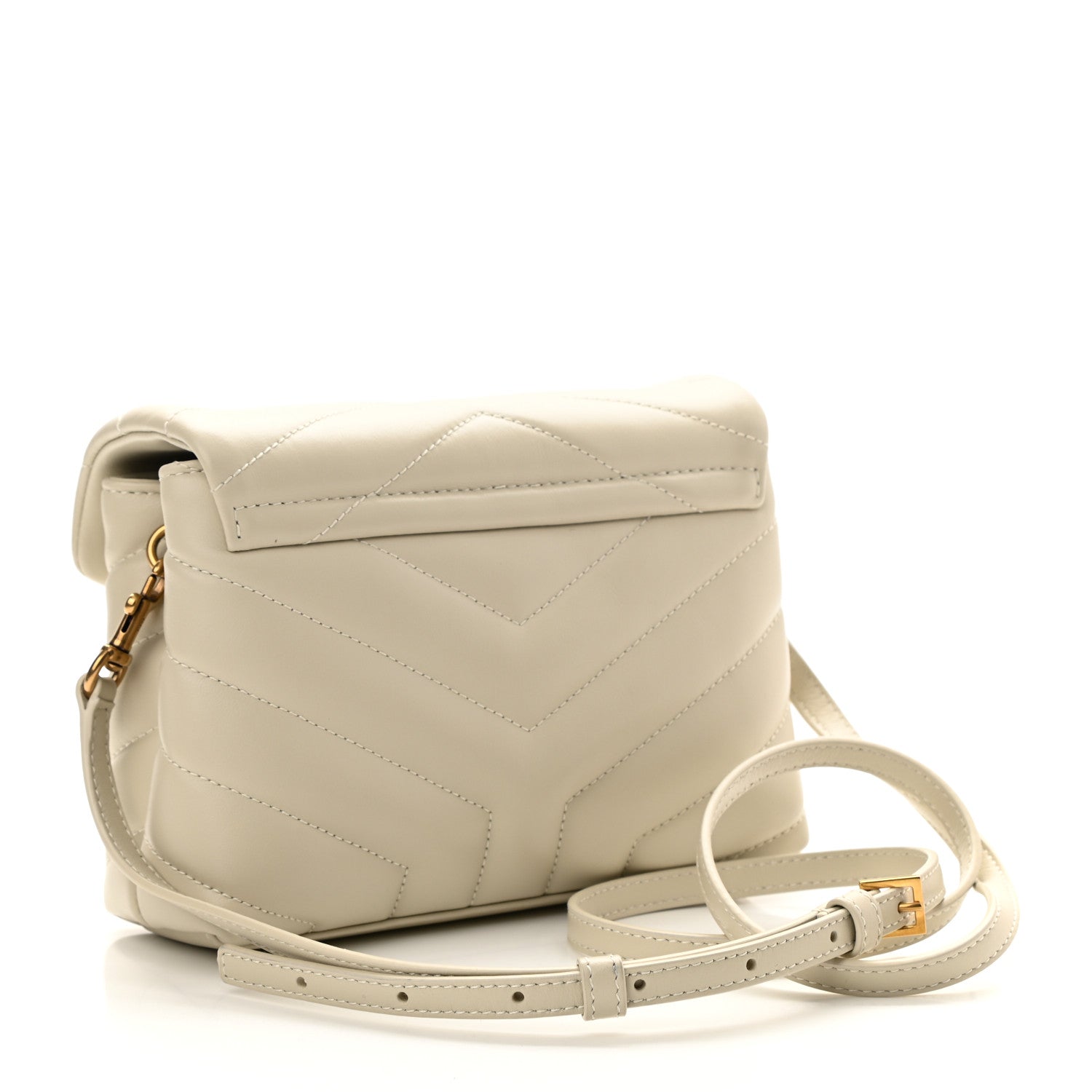 Saint Laurent Calfskin Y Quilted Monogram Toy Loulou Crossbody Bag Crema Soft 3 of 9