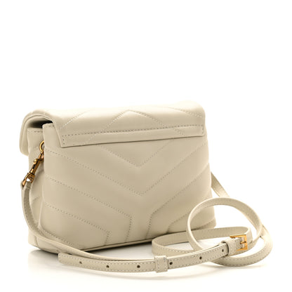Saint Laurent Calfskin Y Quilted Monogram Toy Loulou Crossbody Bag Crema Soft 3 of 9