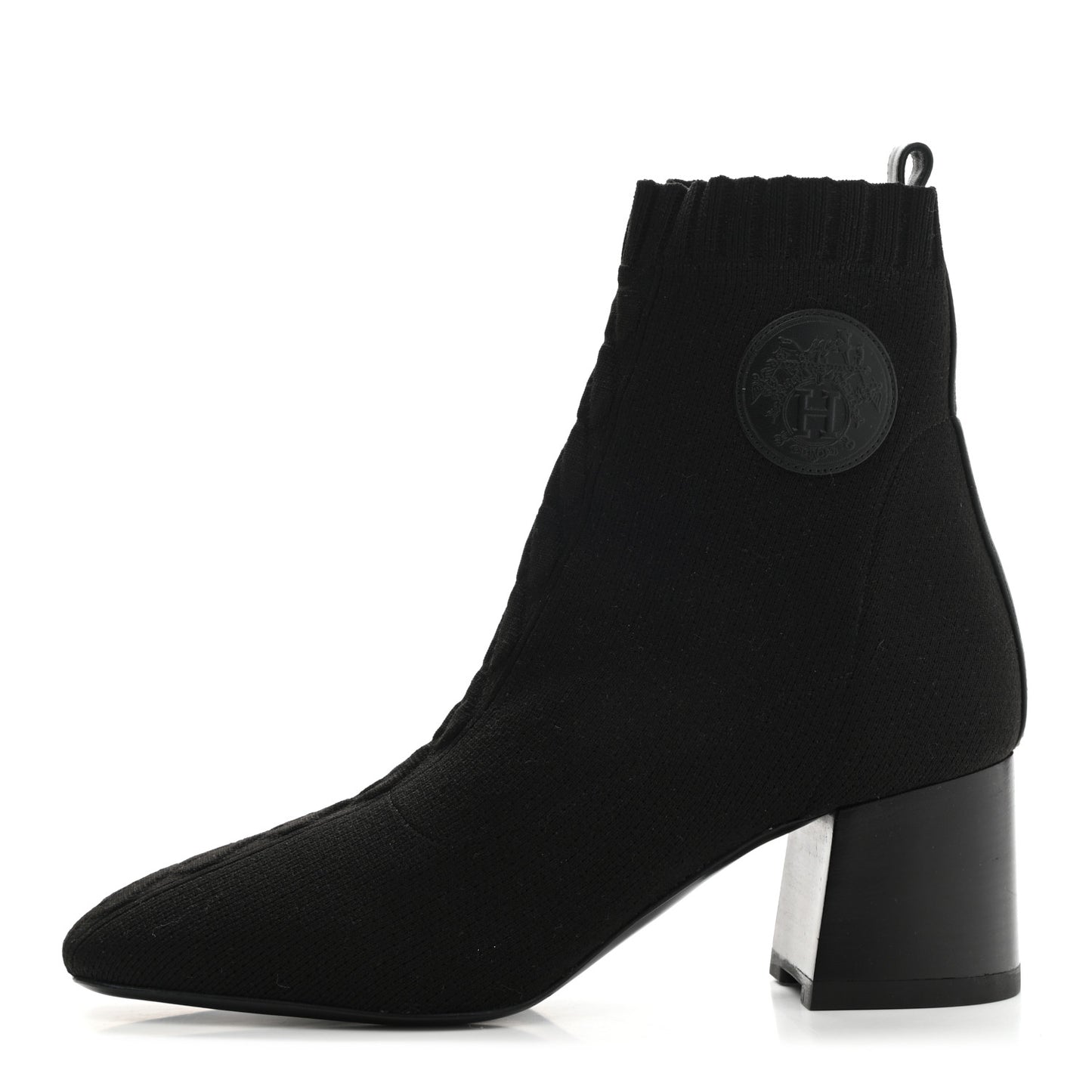 Knit Calfskin Volver Ankle Boots 37.5 Black